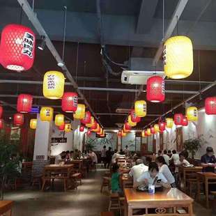 中式竹艺竹编吊灯饭馆餐厅过道火锅店农庄田园藤艺大排挡工程灯笼