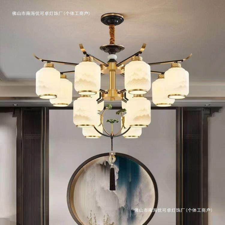 新中式吊灯客厅灯中国风大气古典复式楼别墅大厅卧室餐厅高档灯具