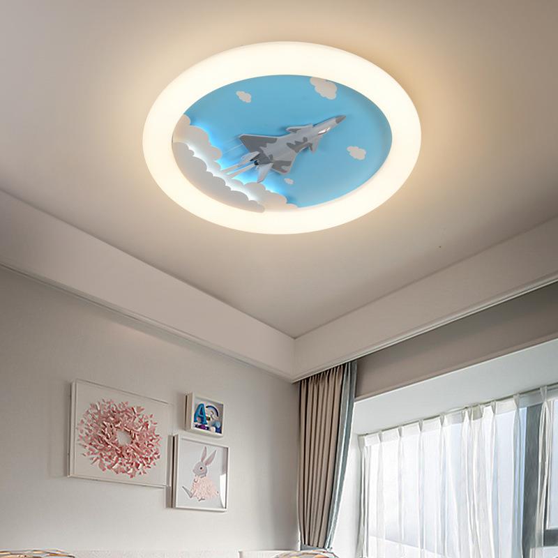 飞机灯儿童房卧室吸顶灯男孩创意个性歼20战斗机模型灯男童房间灯