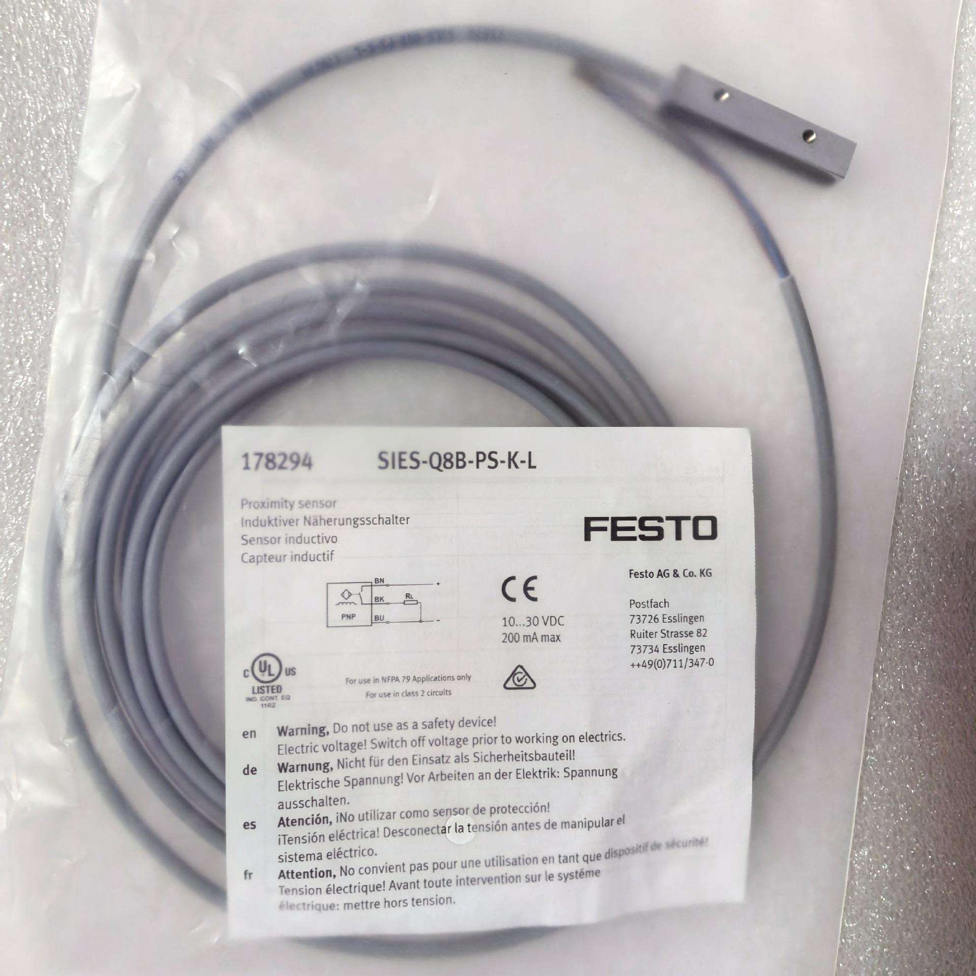 FESTO 接近开关 SIES-Q8B-PS-K-L 178294 174552 178292 174550