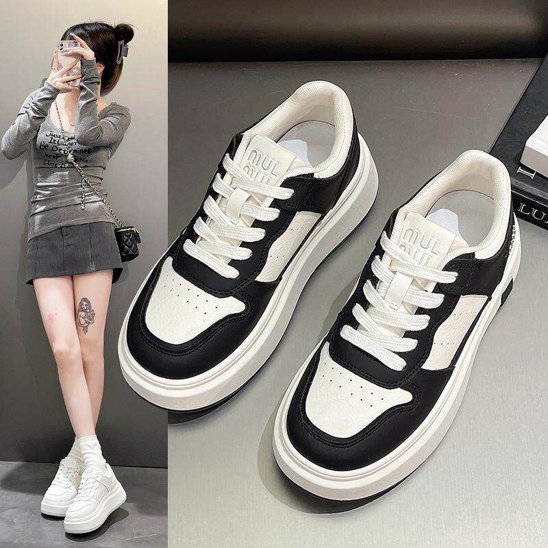 新品女鞋a真皮小白鞋女款2026新款春季爆款学生厚底板鞋百搭运动