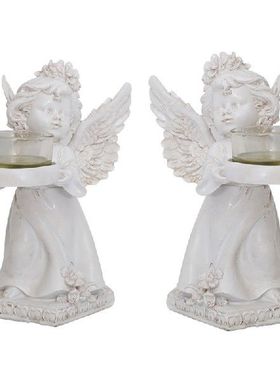 极速Angel Figurine Candle Holder MetGal Candle Stand Ornamen