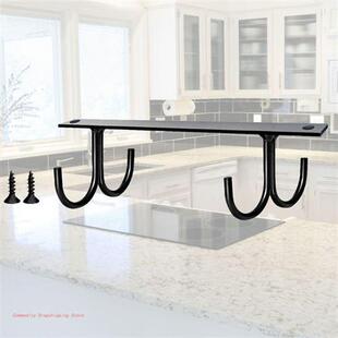 极速Kitchden Cup Holder Mug Rack Under Cabinet 4 Hooks Under