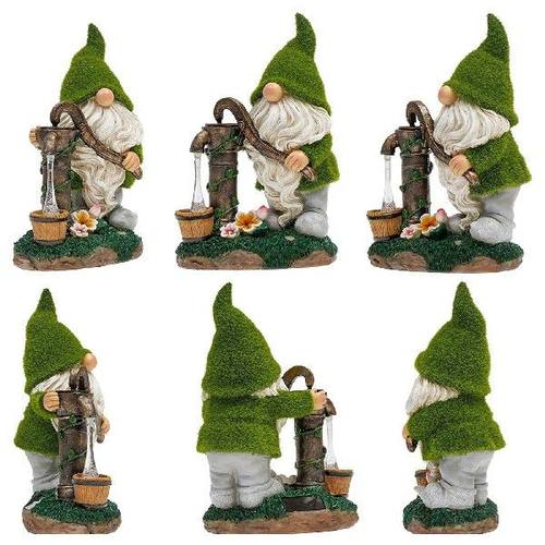 极速Outdoor Solar Garden Ornaments Resin Dwarf Confucia.n St
