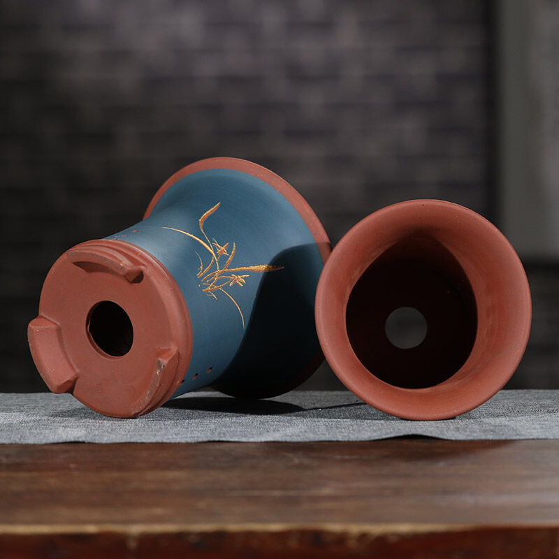 极速爵遇良品紫砂花盆兰花盆大口径精品盆特大月季君子Z兰花盆国