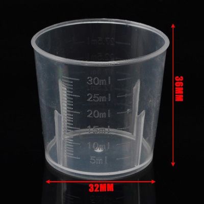 极速10pcsd 30ml Clear Plastic Measuring Cup Measure Beaker M