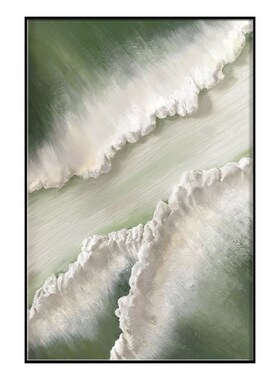 极速侘寂风绿色植物肌理落地画客厅E装饰画竖版入户玄关画过道走