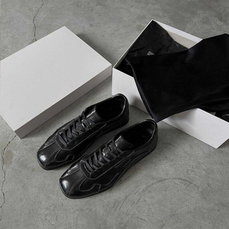 新品通勤休闲鞋黑色德训鞋男女潮款平底I极简训练鞋复古百搭经典