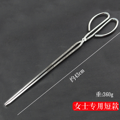火钳夹碳夹子捡垃圾钳家用老式加长不锈钢厨房煤球烤钳大小号厕所