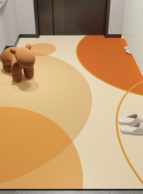 橙色简约地垫入户门垫进门可擦免洗pvc地毯耐脏防滑可裁剪门口垫