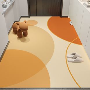 橙色简约地垫入户门垫进门可擦免洗pvc地毯耐脏防滑可裁剪门口垫