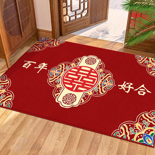 结婚门口地垫入户门垫进门红色地毯结婚入户大门拜堂新婚喜字脚垫