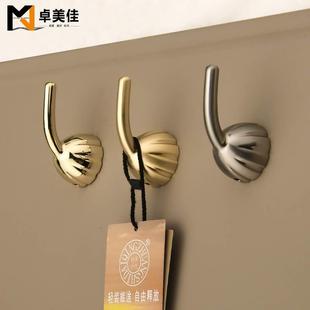 单挂衣钩金色玄关锌合金轻奢门个挂钩墙壁衣柜单个挂钩 电镀后新款