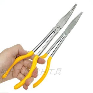 x27;DEER 275mm 飞鹿11寸 加长尖 特长机工尖嘴钳 汽修弯嘴钳