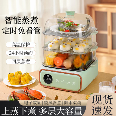 电蒸锅家用多功能电煮锅蒸煮炖一体锅大功率电火锅大容量专用蒸笼