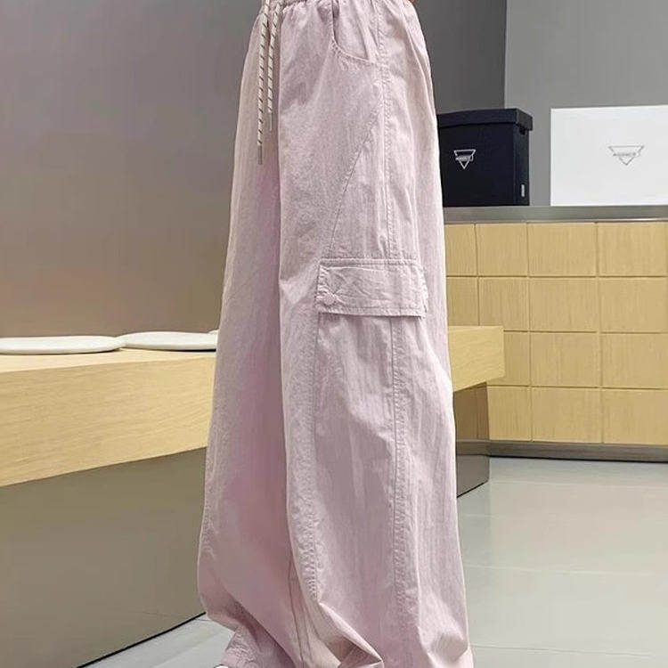 韩国Uamtor女童工装裤夏季新款青少年女孩速干冰丝薄款洋气防蚊裤