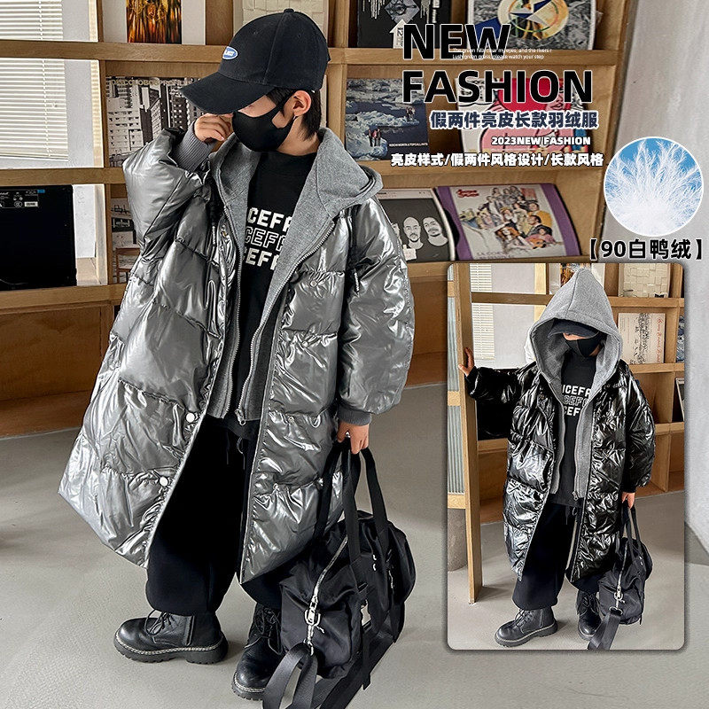 英国LMKL男童羽绒服冬季2025新款秋冬款中长款加厚男孩冬装外套潮