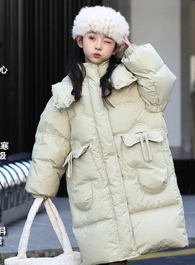 NEXT GJLG 中长款儿童羽绒服女童中大童冬季90白鸭绒加厚保暖外套