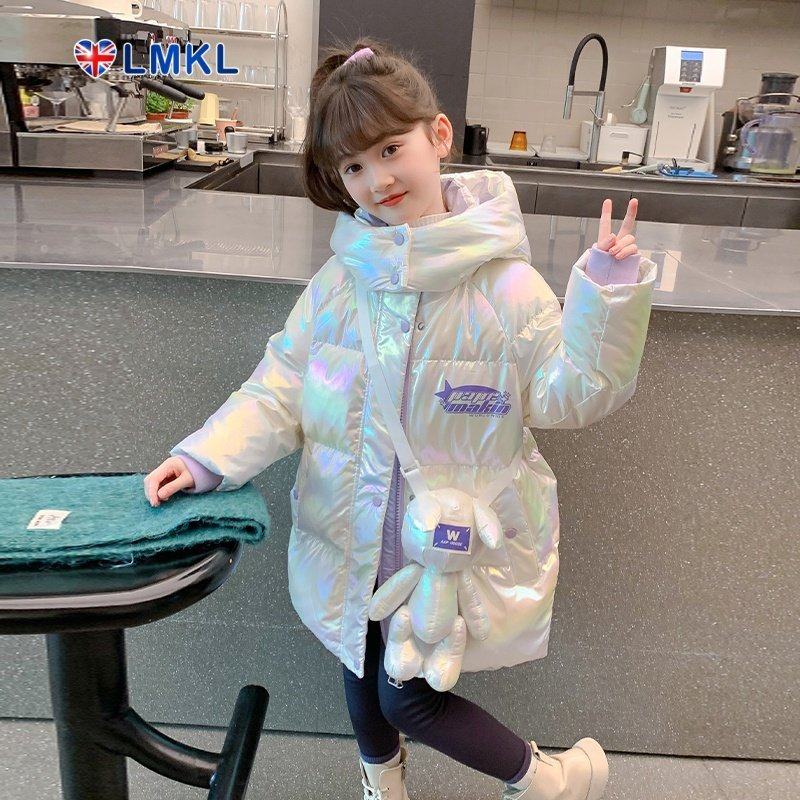 英国LMKL女童羽绒服冬装儿童加厚冬季鸭绒中长款防风保暖免洗外套