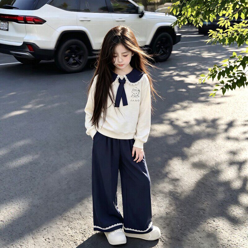 法国BERYDIA女童秋季卫衣套装2026新款女大童学院风韩系穿搭衣服
