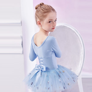 意大利风TTIT舞蹈服儿童女秋冬长袖女童练功服新款女孩芭蕾舞裙