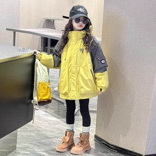 TTIT女童外套秋冬季新款女孩大童夹棉加厚冲锋衣三合一可拆卸冬装