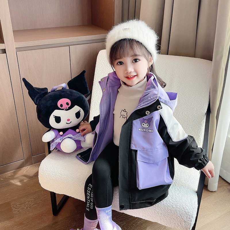 英国NextRoad女童库洛米冲锋衣外套秋冬儿童风衣可拆卸三合一套装