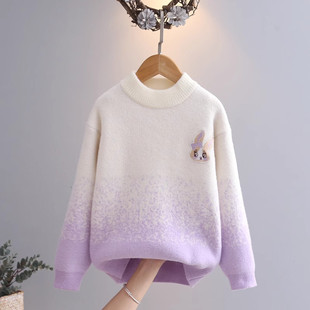 英国LMKL儿童毛衣女童毛线衣女款2025新款冬季加绒加厚保暖针织衫