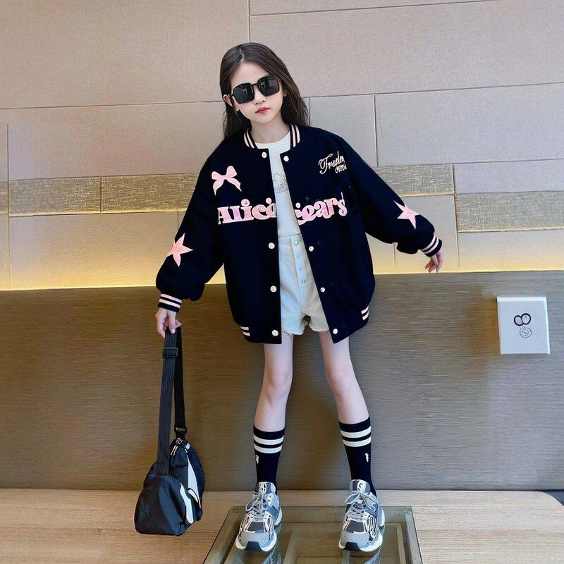 法国Uamtor女童韩版时髦秋冬季棒球服2025新儿童新款洋气潮搭外套