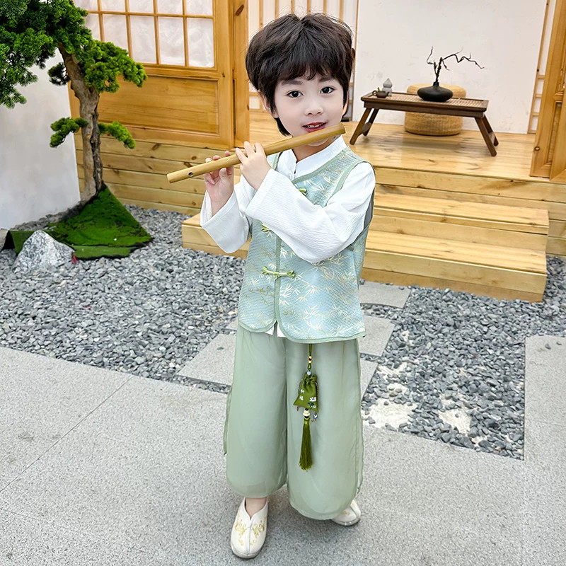 Miki inss女童套装2026春秋新款国风唐装宝宝中式礼服民族演出服