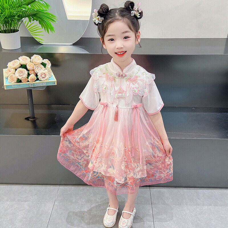 Next Alice女童中国风汉服连衣裙夏季2026新款儿童超仙唐装公主裙