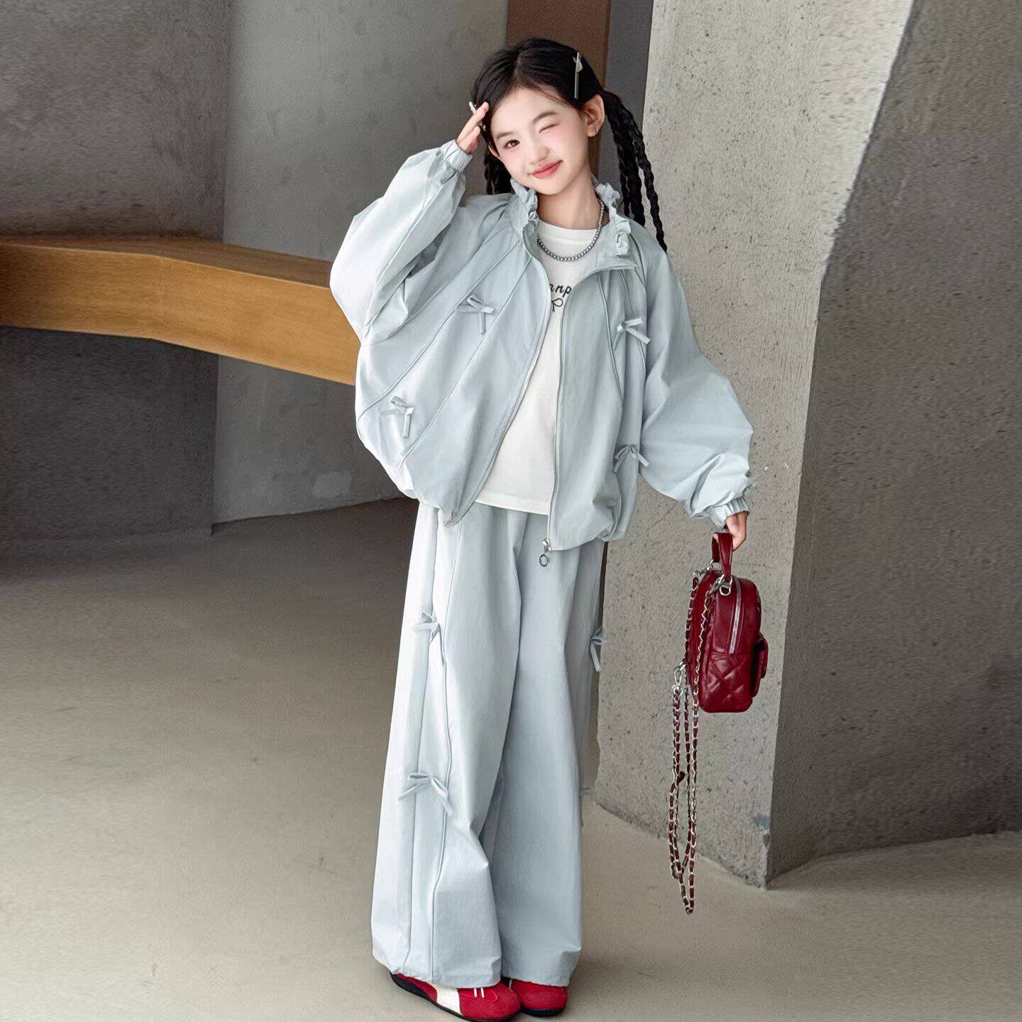法国BERYDIA女童春秋季休闲运动服2026新款女大童洋气韩版两件套