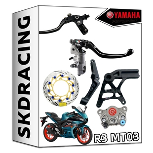 雅马哈R3改装布雷博全套刹车套件300刹车盘前后刹车转接码 钢喉管