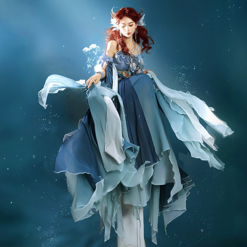云海鲛浮琅汉服女敦煌西域风套装