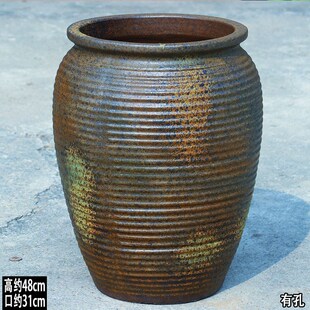 新超大号陶瓷花盆龙血树花盆落A地户外景观盆阳台种菜陶盆桂花树