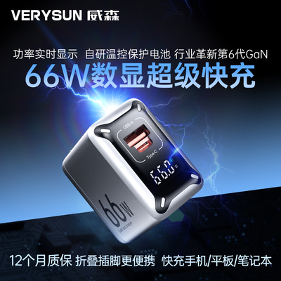 66W【坦白者】氮化镓数显充电器