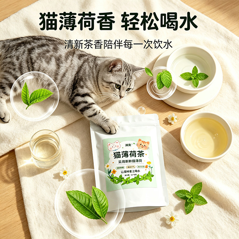 天然猫薄荷茶猫咪爱喝可食用调理肠胃促进猫咪多喝水独立茶包