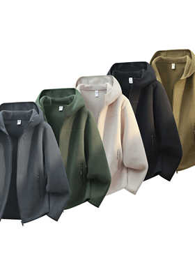 秋冬新款连帽摇粒绒休闲户外运动男外套冬季百搭时尚夹克8651