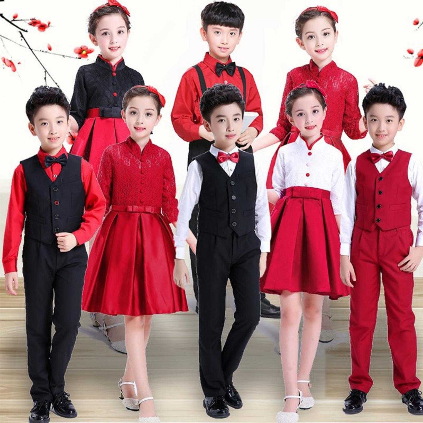 六一儿童大合唱演出服中小学生