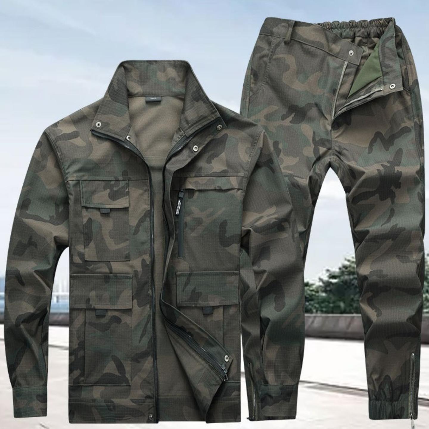 迷彩服套装春秋户外耐磨劳保服