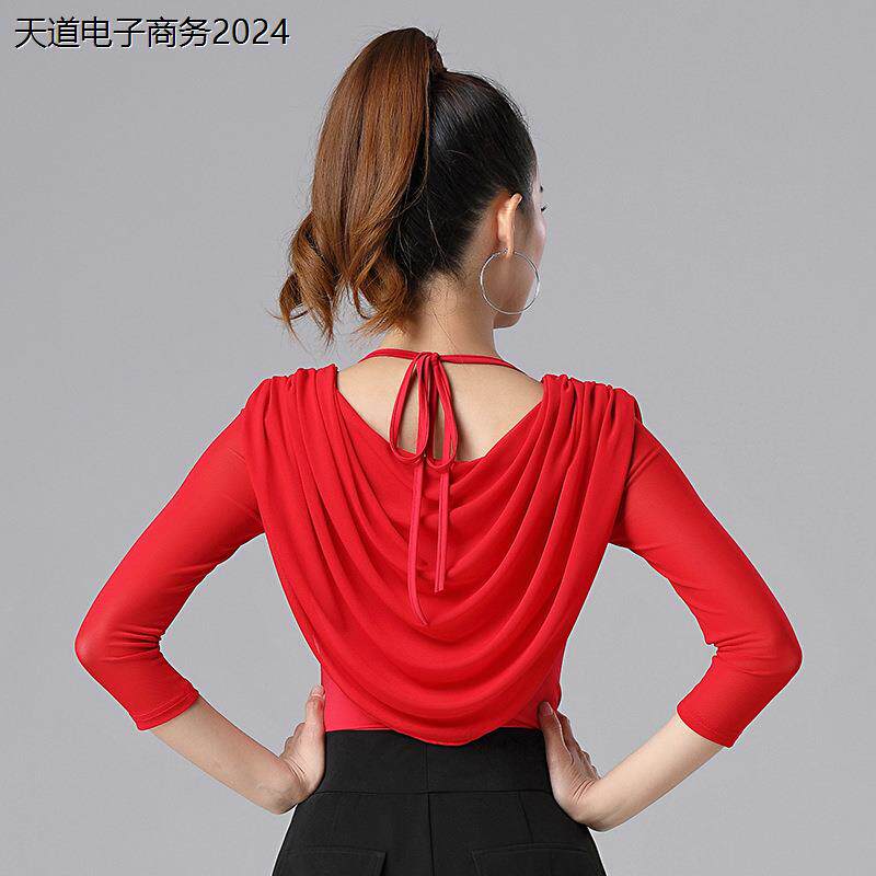 舞练功服女拉丁七分袖网
