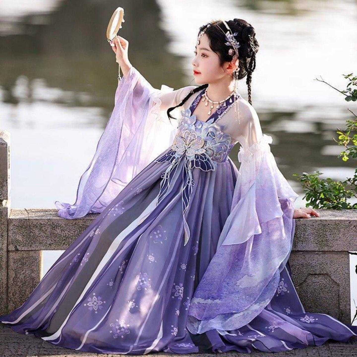 汉服女童连衣裙儿童唐装古风超仙