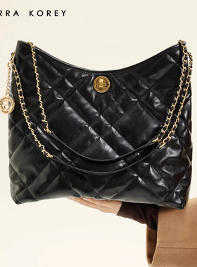 Cierra Korey官网 托特包包女士2025新款大容量菱格链条斜挎包