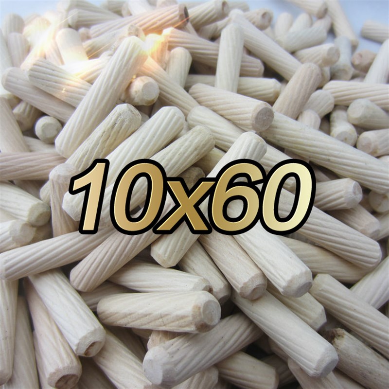 100根10*60MM圆木榫木塞木棒斜纹木肖I家具 木钉连接件 三合一规