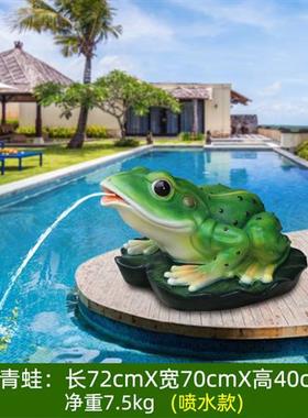 户外喷泉装饰玻璃钢吐水大型工艺品新加坡鱼尾狮摆件园林景观雕塑