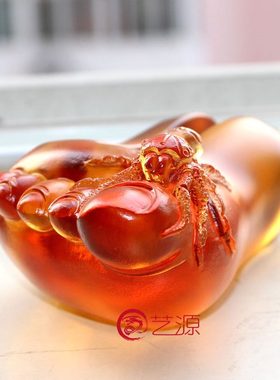 高档足笔架饰品摆件笔知琉璃商务办公插礼物创意家居礼品实用名片