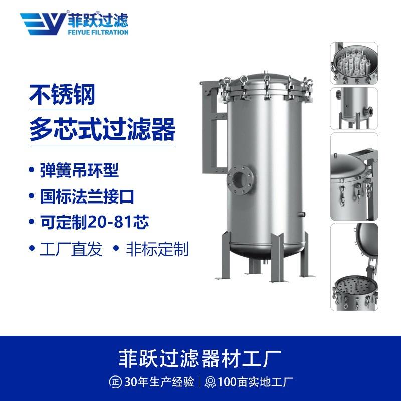 304不锈钢过滤器弹簧工业污水液体过滤精密法兰接口多芯式过滤器