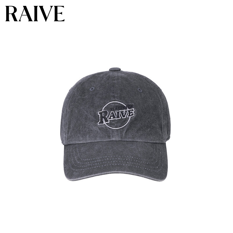 RAIVE刺绣logo纯色韩系帽子