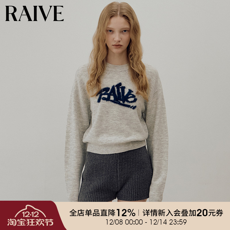 RAIVE圆领韩版柔软毛针织衫