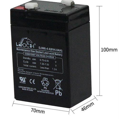 电子秤电瓶 LEOCH DJW6-4.0 6V4AH 电子称专用蓄电池童车通用电池